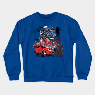 Wake the World, American Muscle Car, New York Vintage Cars Crewneck Sweatshirt